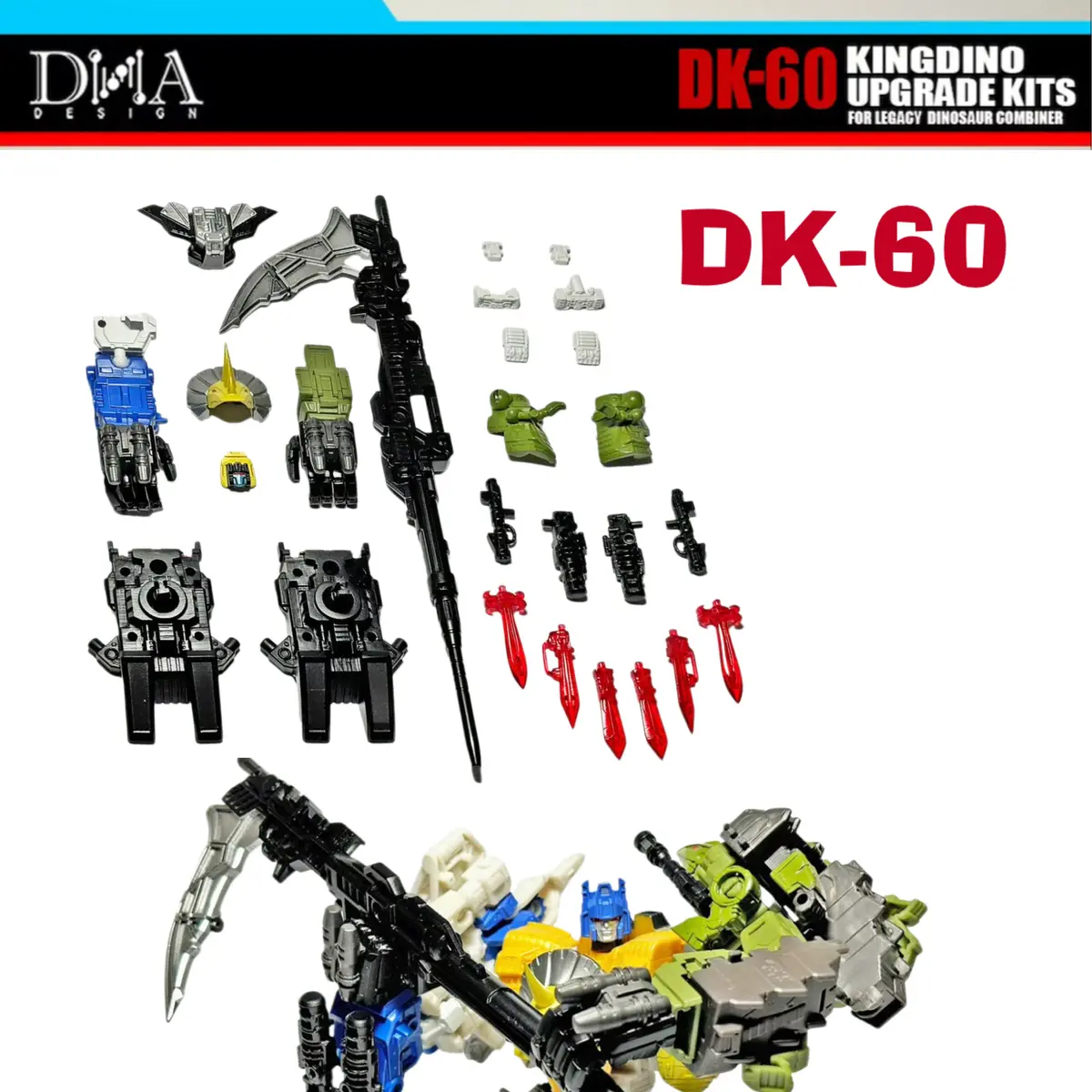 Dna Design Dk-60 Dk60 Upgrade Kits For Kingdino Combiner (United Dinobot Dinoking Multipack) 1