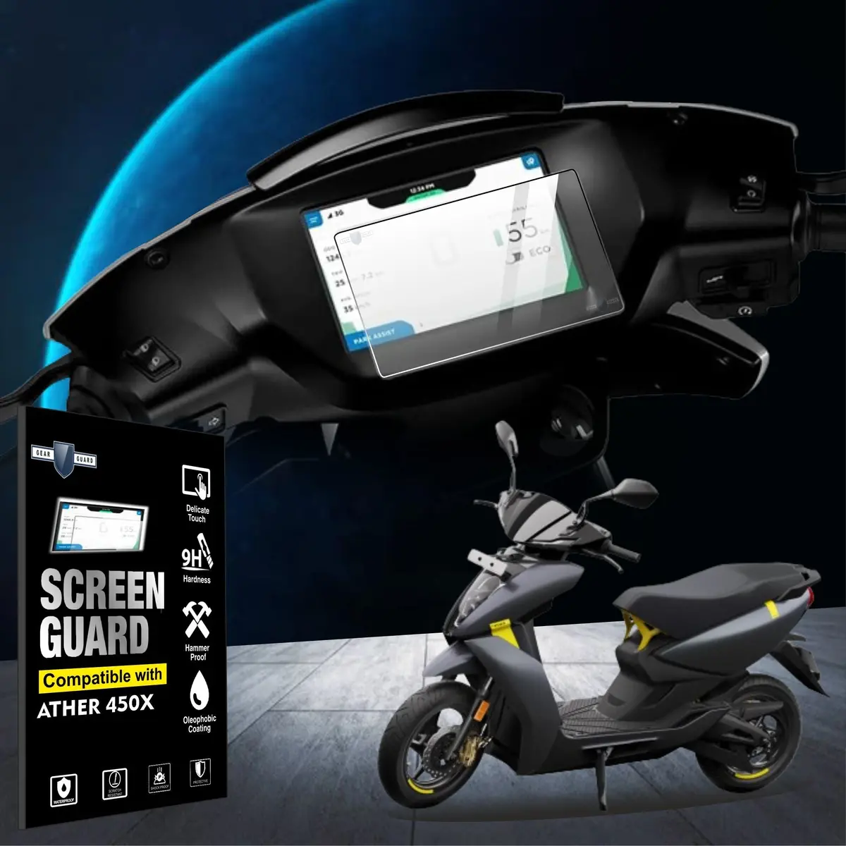 [2 Pack] Ather 450 | 450X Gen 3 Electric Scooter Tft Instrument Cluster Digital Speed Meter Screen Protector [2022-2025] 1