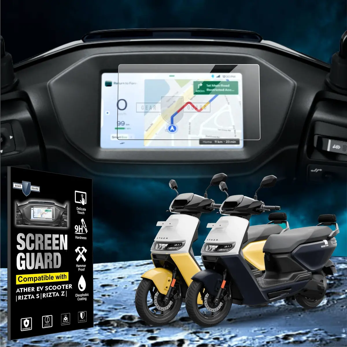 [2 Pack] Ather Rizta Z Tft Instrument Cluster Digital Speed Meter Screen Protector [2024-2025] 1