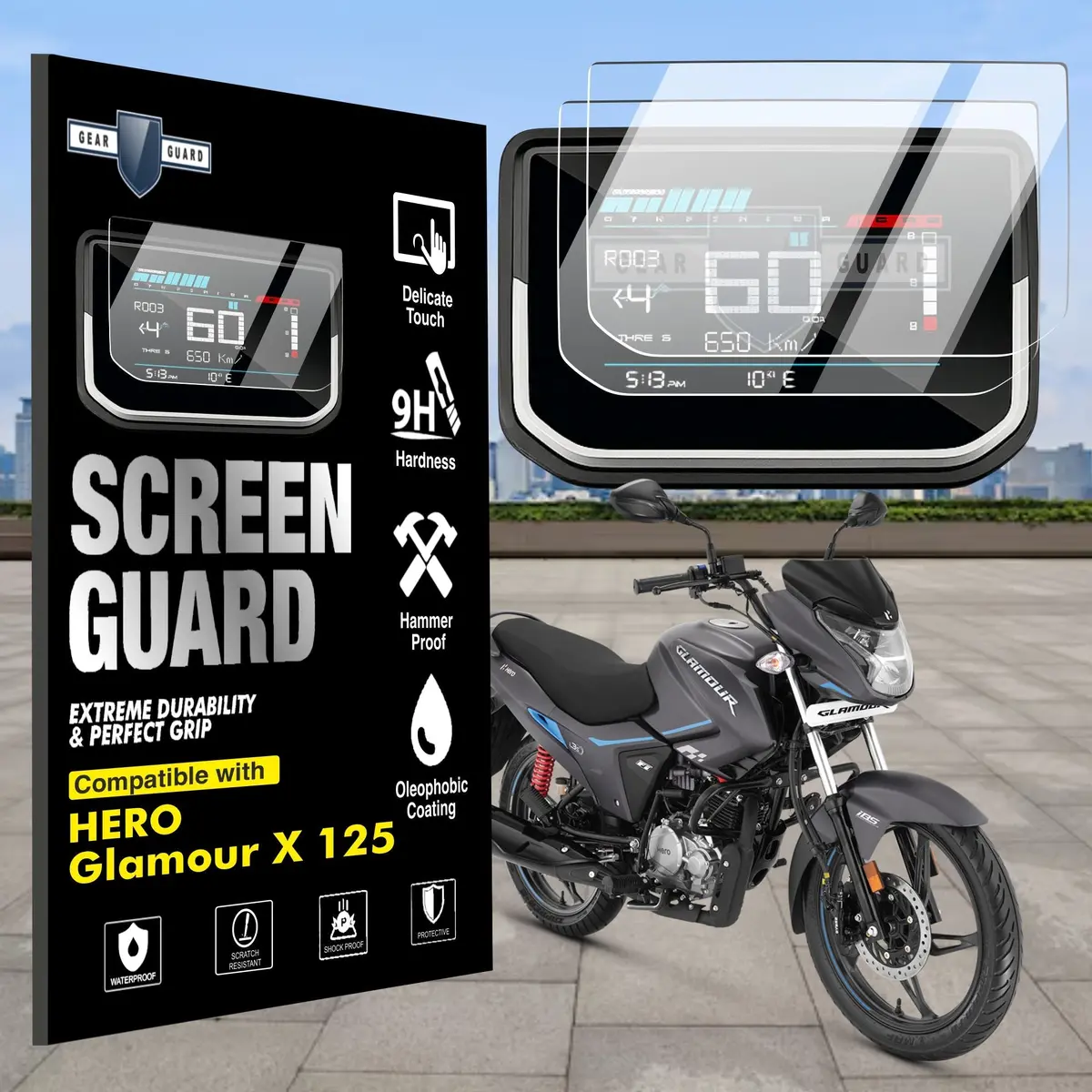[2 Pack] Hero Glamour X 125 Tft Instrument Cluster Digital Speed Meter Screen Protector [2025] 1