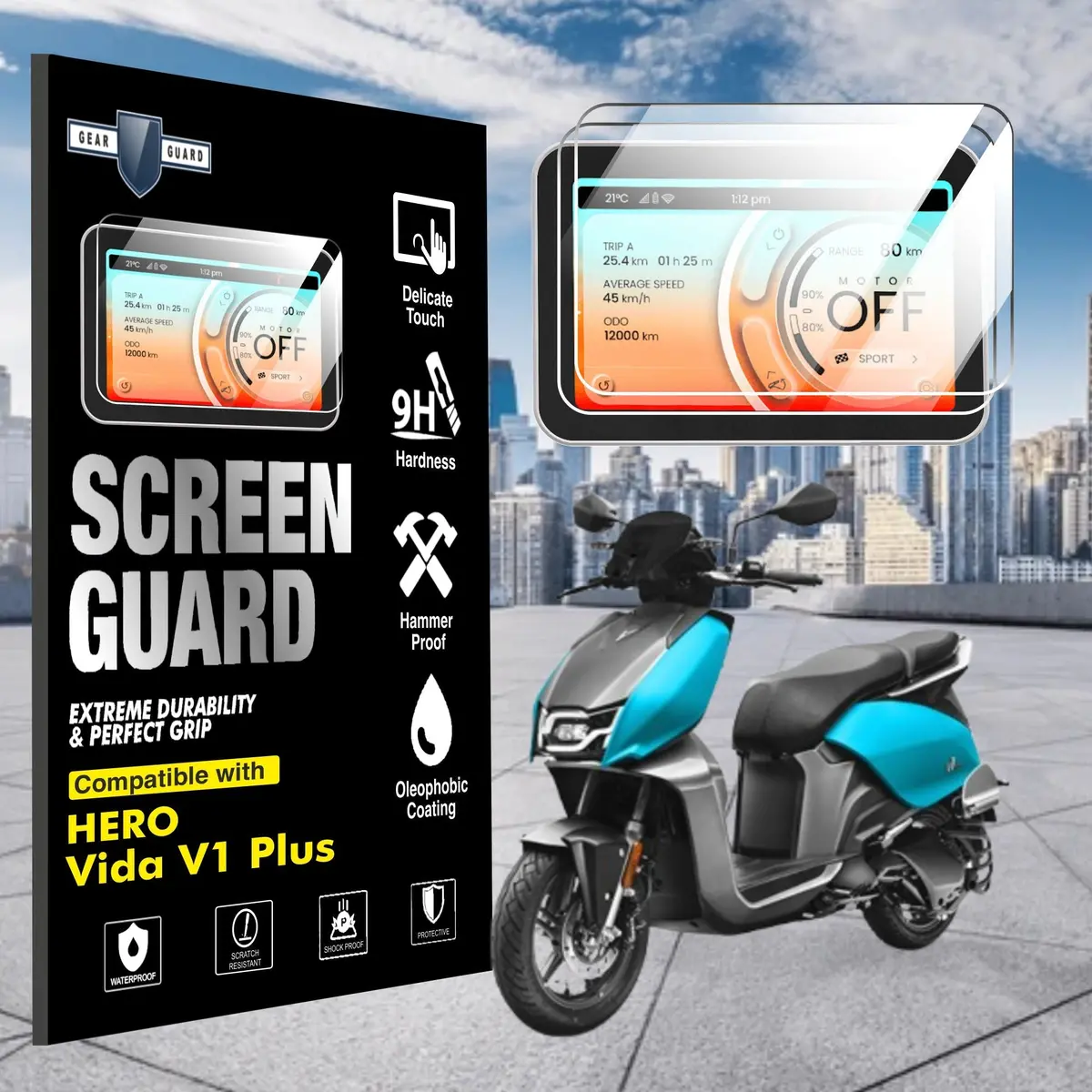 [2 Pack] Hero Vida V1 Plus Tft Instrument Cluster Digital Speed Meter Screen Protector [2022-2024] 1