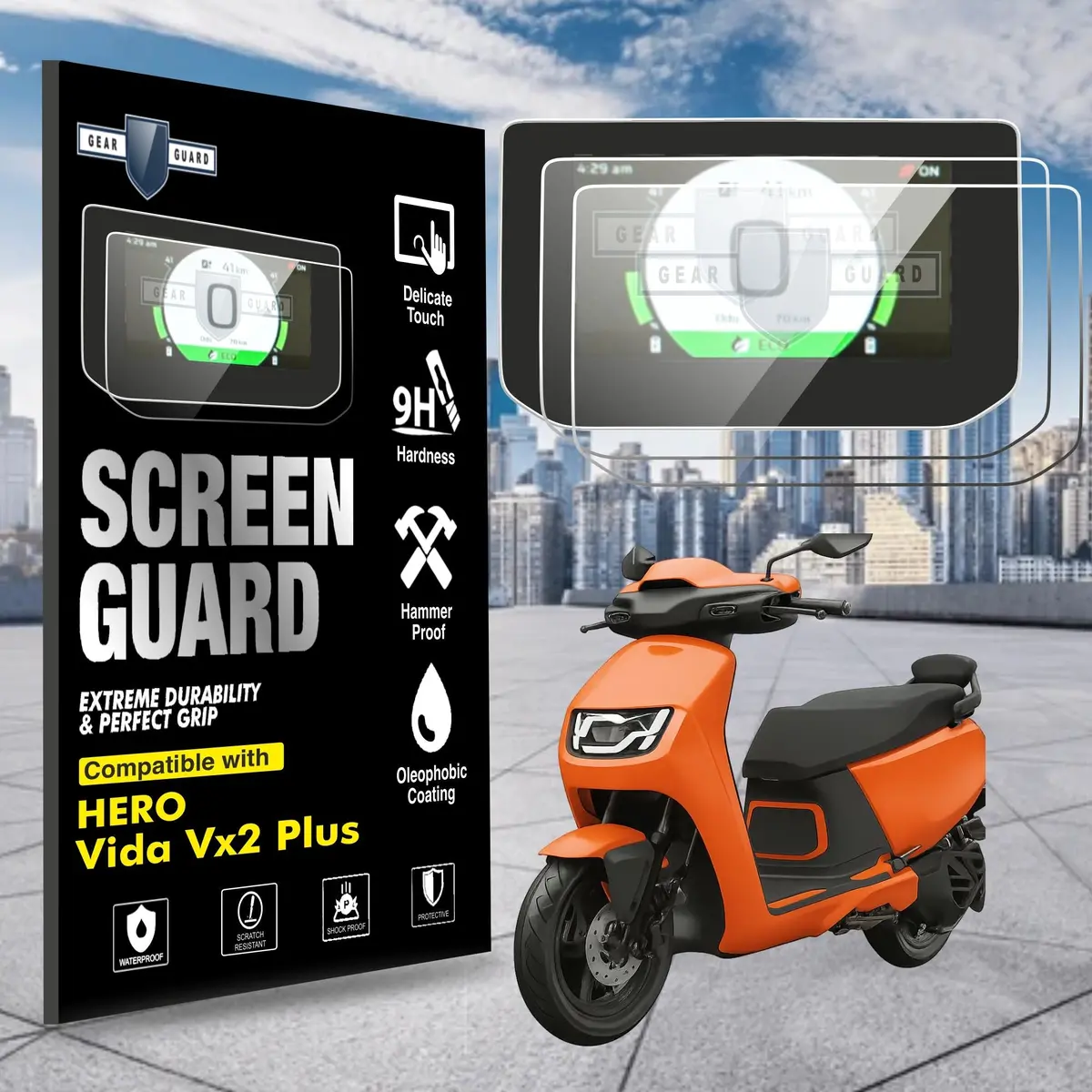 [2 Pack] Hero Vida Vx2 Plus Tft Instrument Cluster Digital Speed Meter Screen Protector [2025] 1