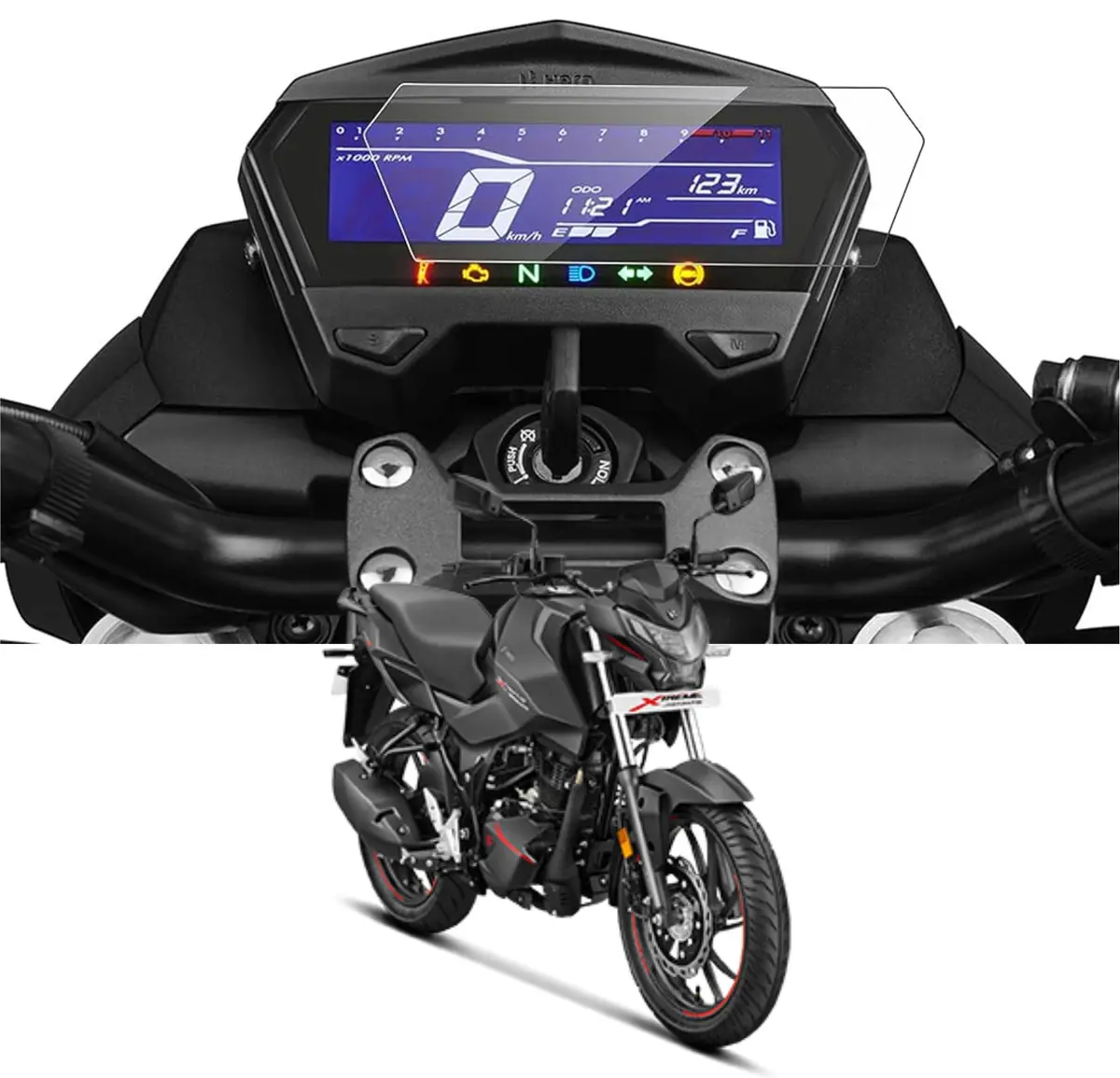 [2 Pack] Hero Xtreme 160R Bike Tft Instrument Cluster Digital Speed Meter Screen Protector [2020-2025] 1