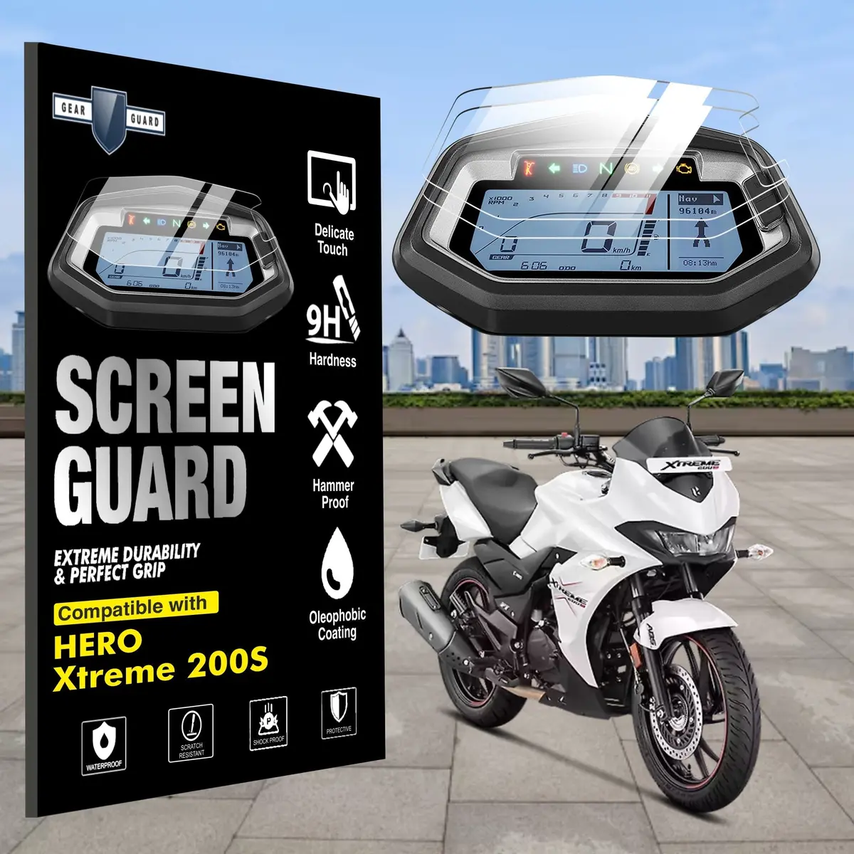 [2 Pack] Hero Xtreme 200S Tft Instrument Cluster Digital Speed Meter Screen Protector [2019-2024] 1