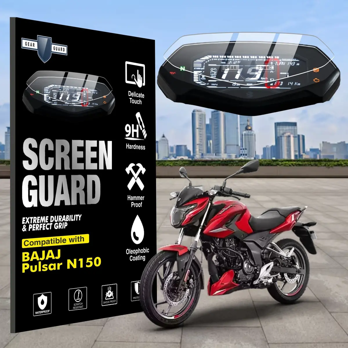 [2 Pack] New Bajaj Pulsar N150 Tft Instrument Cluster Digital Speed Meter Screen Protector [2024-2025] 1