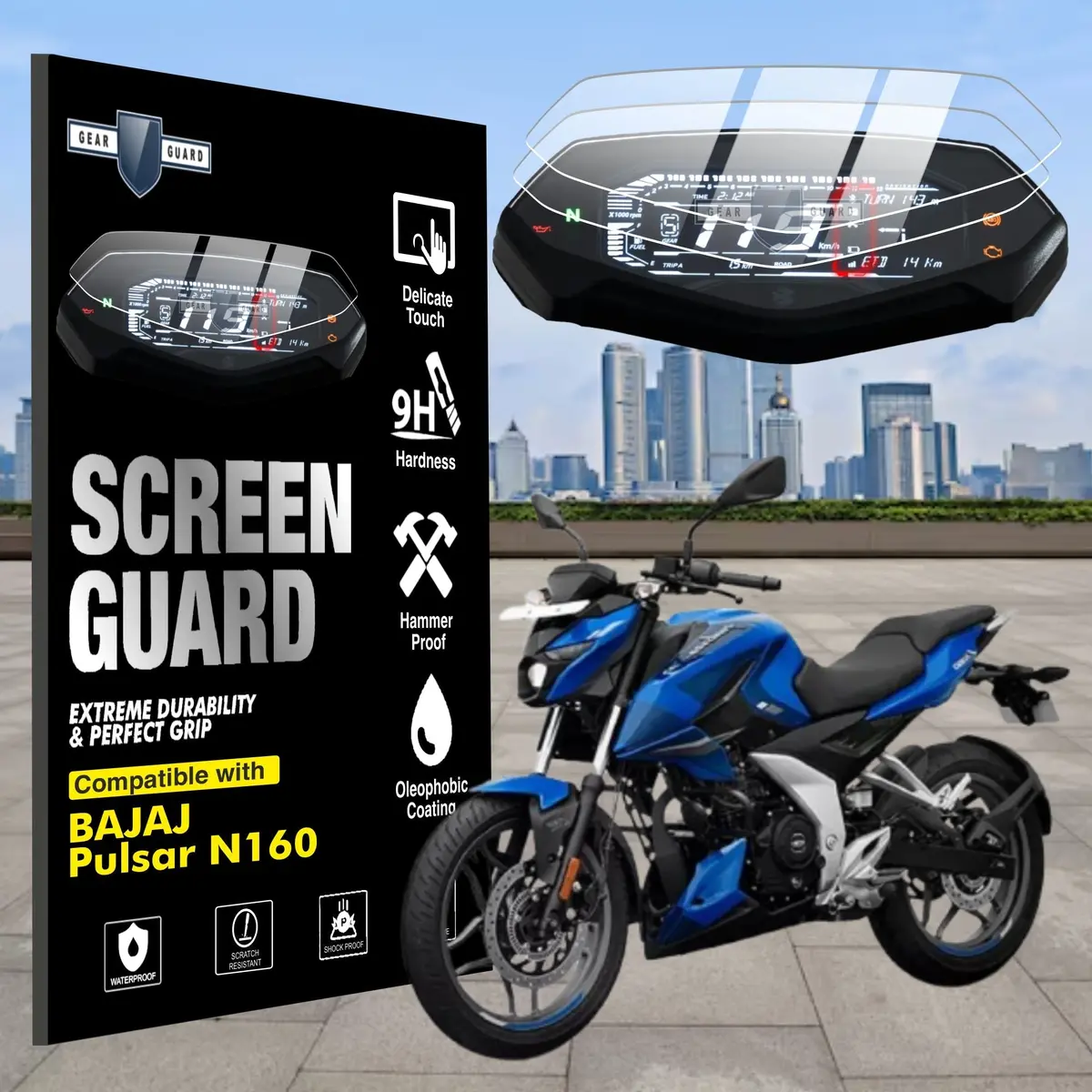 [2 Pack] New Bajaj Pulsar N160 Tft Instrument Cluster Digital Speed Meter Screen Protector [2024-2025] 1