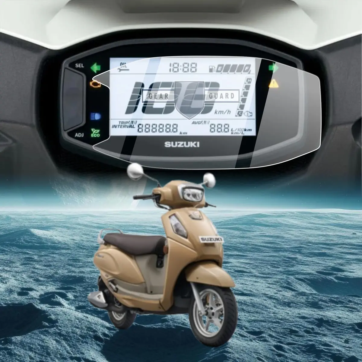 [2 Pack] Suzuki Access 125 (Ride Connect) Accessories Bluetooth Digital Console Screen Protector [2024-2025] 1
