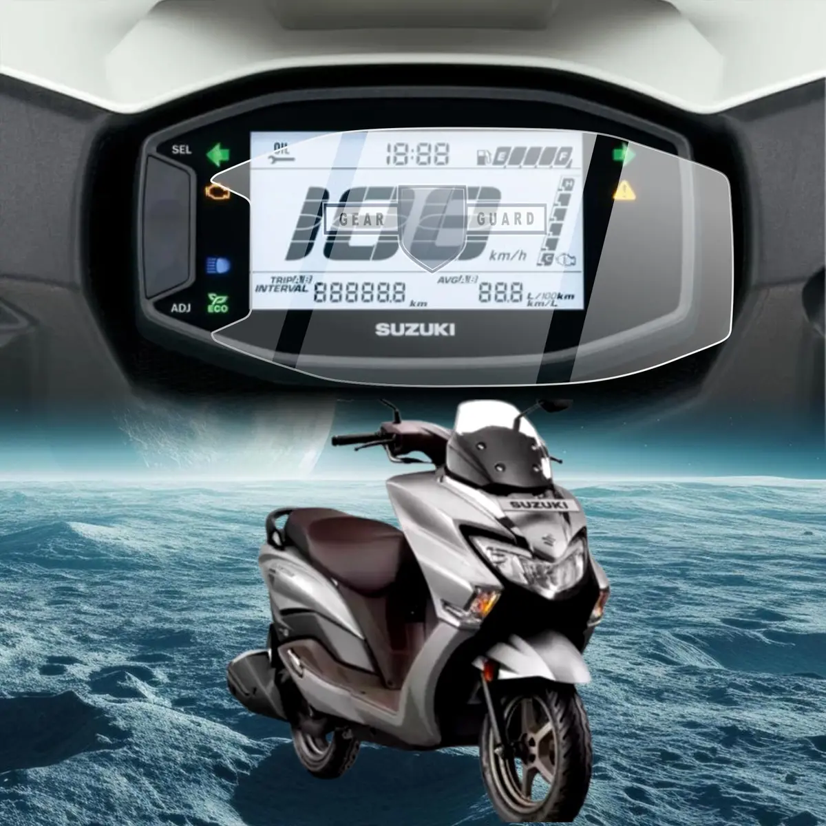 [2 Pack] Suzuki Burgman Street 125 Ride Connect Accessories Digital Console Screen Protector [2023-2025] 1