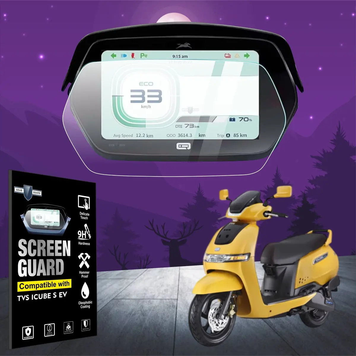 [2 Pack] Tvs Iqube-(St) Ev Instrument Cluster Digital Speed Meter Screen Protector [2022-2025] 2