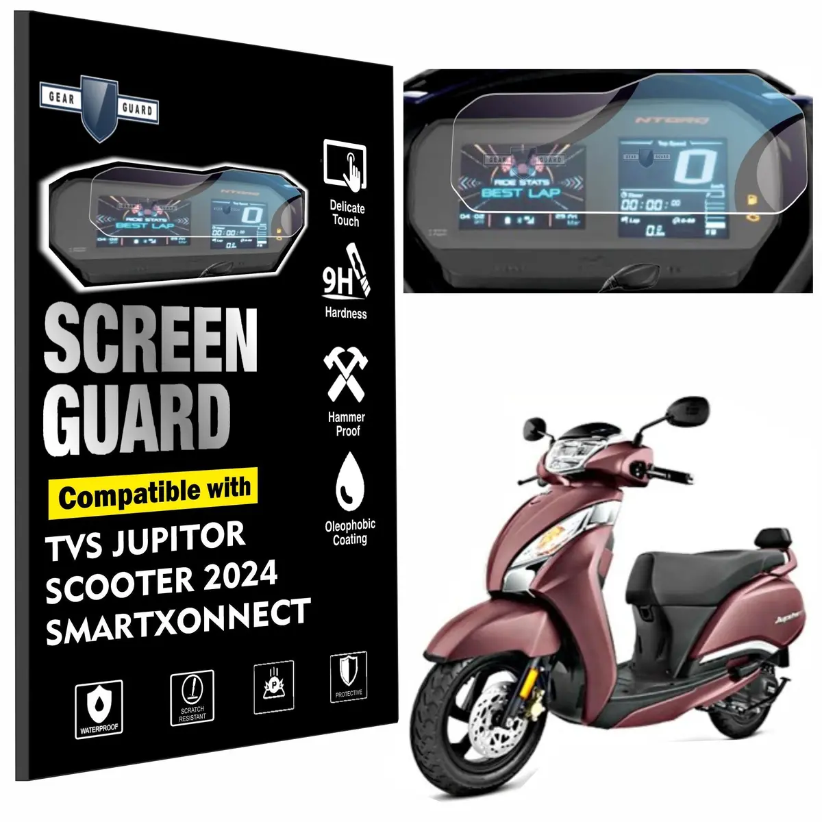 [2 Pack] Tvs Jupiter Smartxonnect  Digital Speed Meter Screen Protector [2024-2025] 1