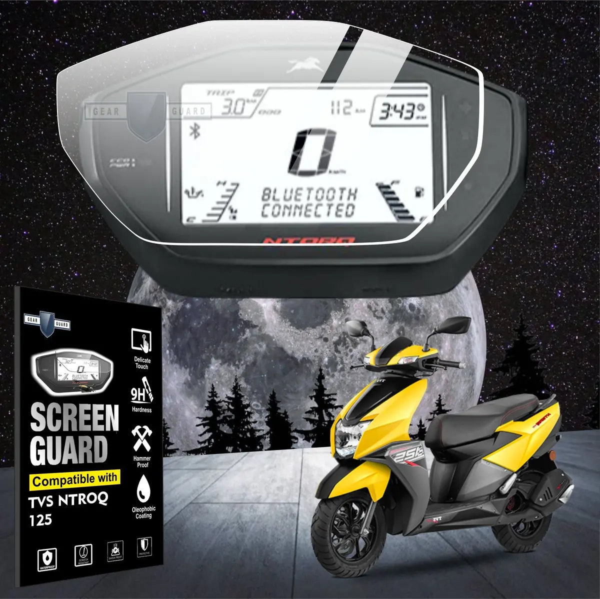 [2 Pack] Tvs Ntorq 125- (Race Edition) Instrument Cluster Digital Speed Meter Screen Protector [2019-2025] 1