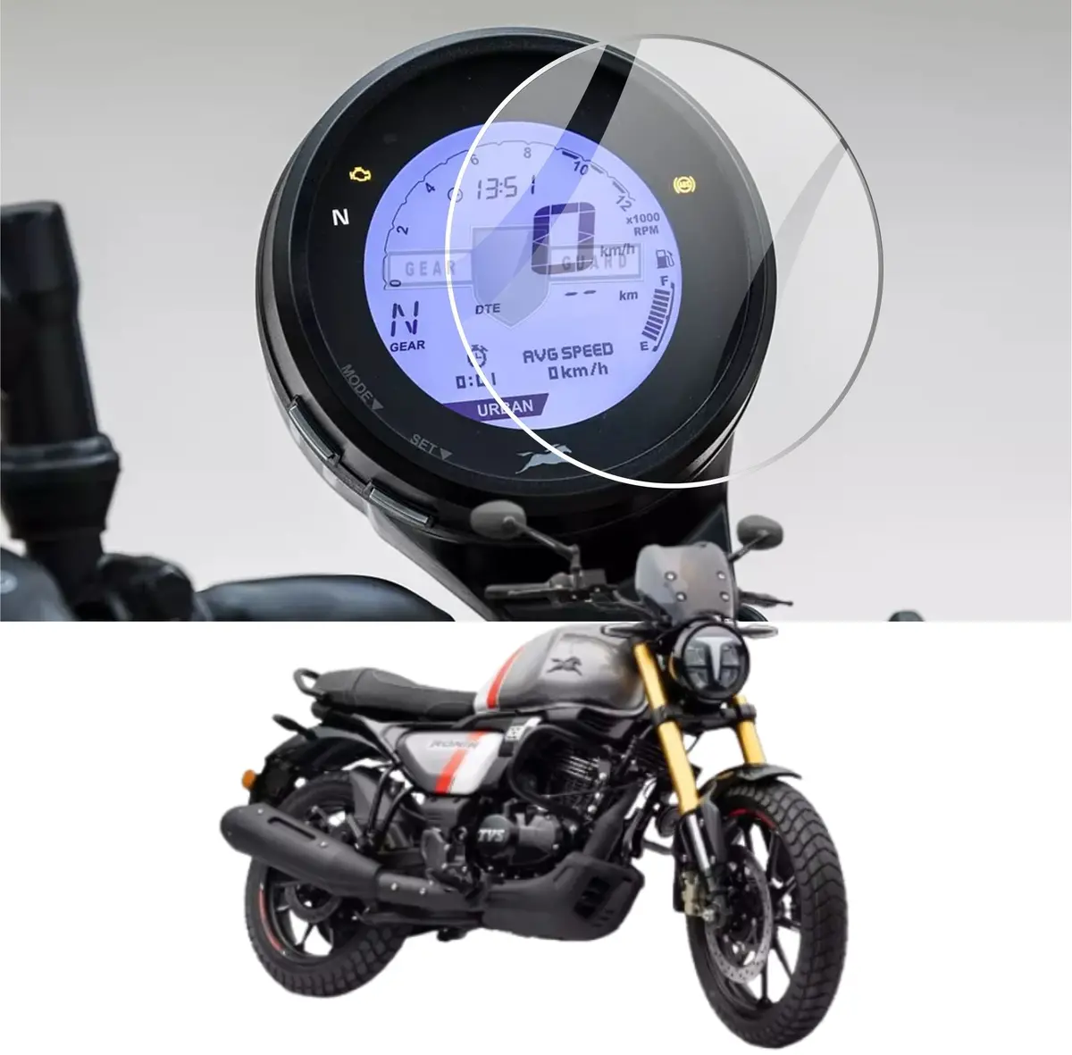 [2 Pack] Tvs Ronin Bike Instrument Cluster Digital Speed Meter Screen Protector [2022-2025] 1
