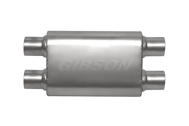 Gibson Mwa Superflow Dual-Dual Oval Stainless Steel Muffler – 4" X 9" X 14", 3" Inlet/Outlet 1