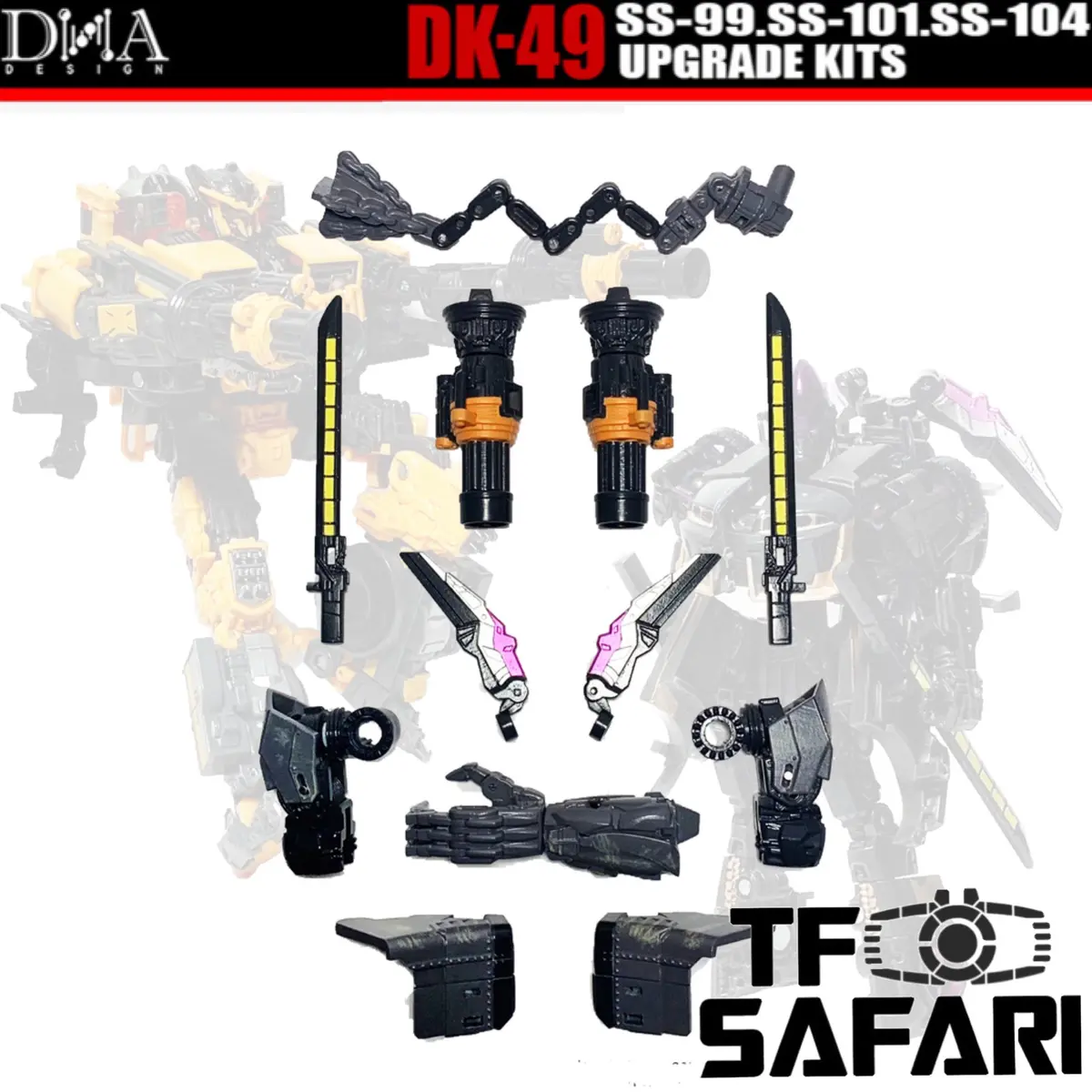 Dna Design Dk-49 Dk49 Upgrade Kits For Studio Series Ss-99 Battletrap, Ss-101 Scourge & Ss-104 Nightbird 1