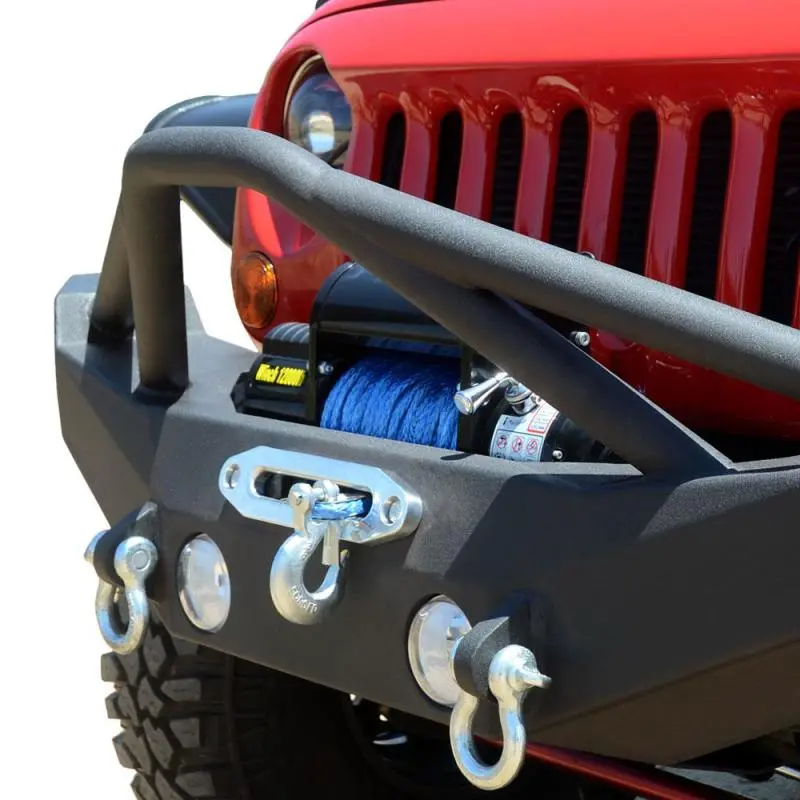 Dv8 Offroad Full-Width Steel Front Bumper With Skid Plate For 2007–2018 Jeep Wrangler Jk/Jl 1