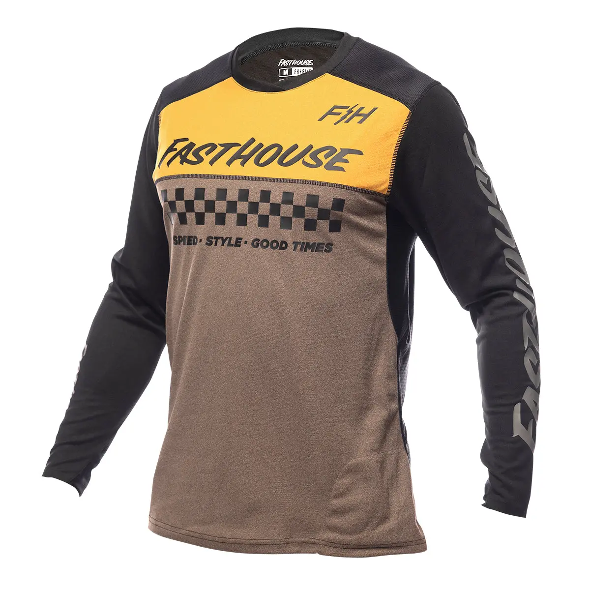Fasthouse Alloy Mesa Long Sleeve Mtb Jersey - Heather Gold-Brown 1
