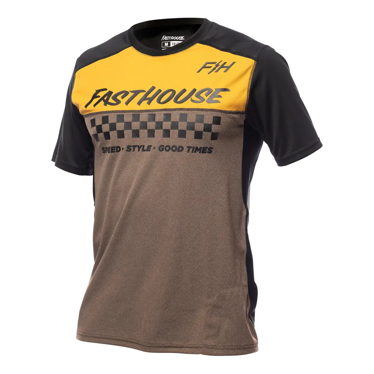 Fasthouse Alloy Mesa Short Sleeve Mtb Jersey - Heather Gold-Brown 1