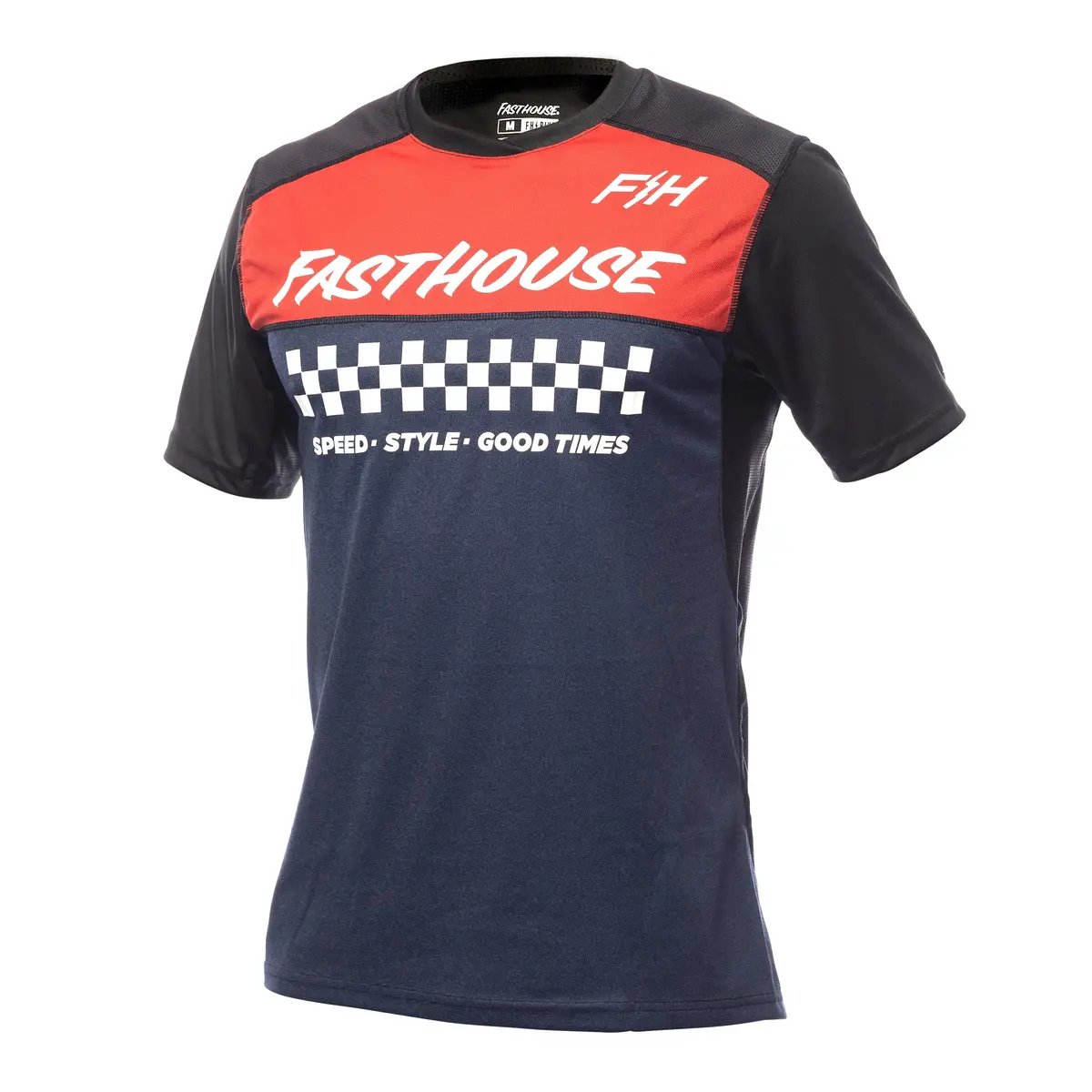 Fasthouse Alloy Mesa Short Sleeve Mtb Jersey - Heather Red-Navy 1