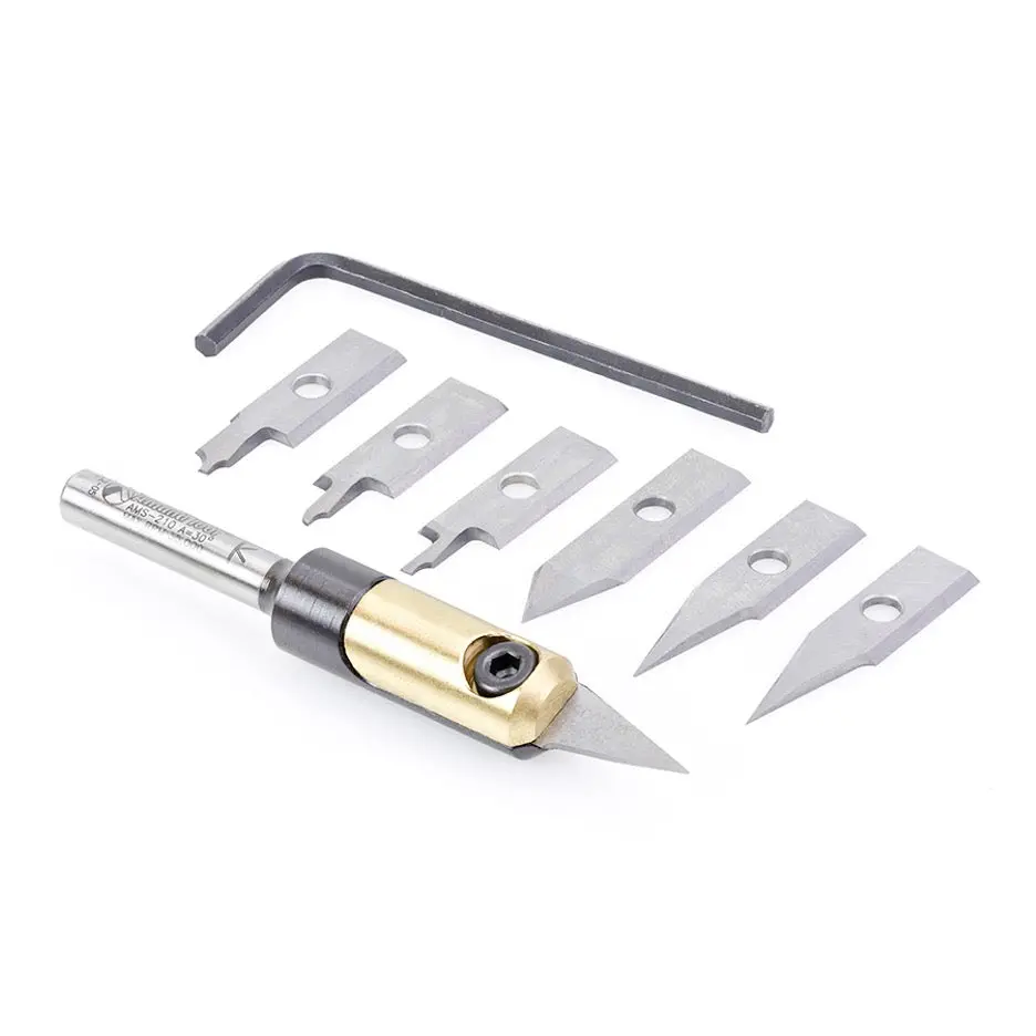 Amana Tool 8 Piece Router Bit Set With Carbide Inserts Ams-210 1
