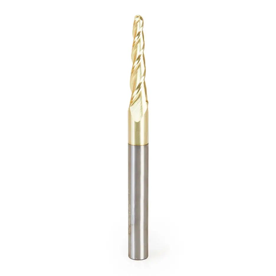Amana Tool D 1/8 Inch Tapered Ballnose Upcut Spiral Router Bit With Zirconium Nitride Coating 46286 1