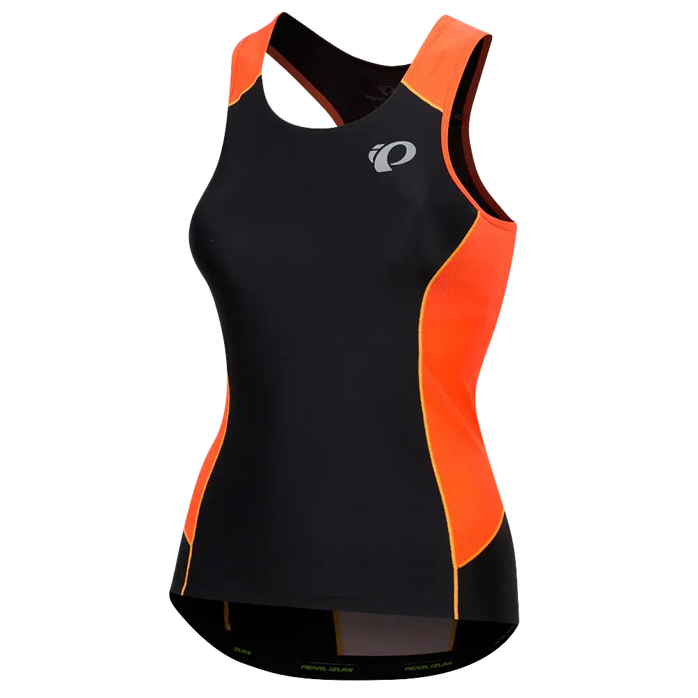 Pearl Izumi Elite Pursuit Tri Tank - Womens - Fiery Coral-Orange Pop Diffuse 1