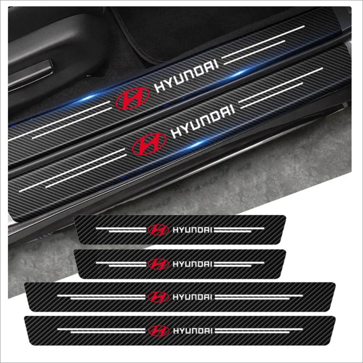 Premium Carbon Fiber Car Door Sill Protector With Logo 9