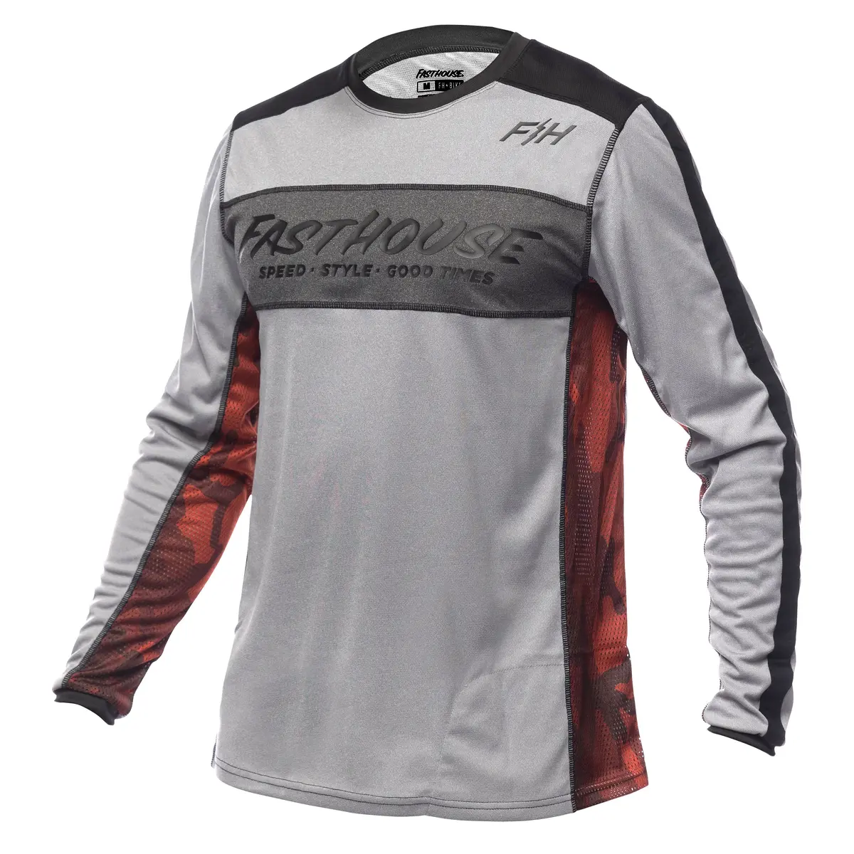 Fasthouse Classic Acadia Long Sleeve Mtb Jersey - Youth - Heather Gray 1