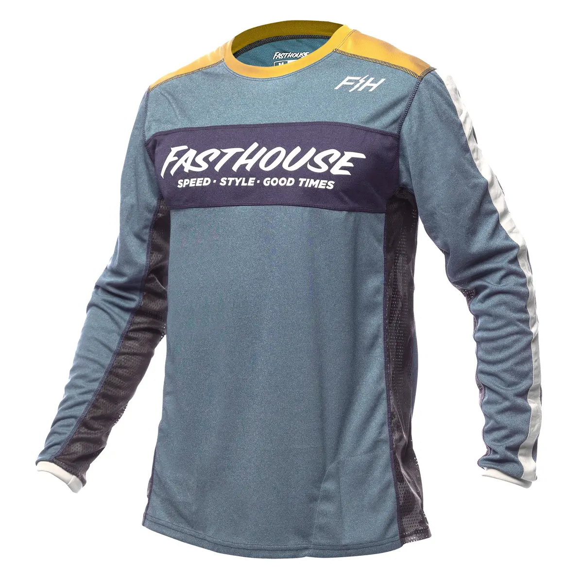 Fasthouse Classic Acadia Long Sleeve Mtb Jersey - Heather Indigo 1