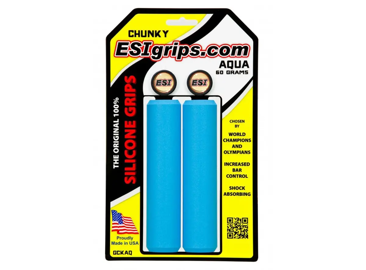 Esi Chunky Silicon Mtb Grips - Aqua 1