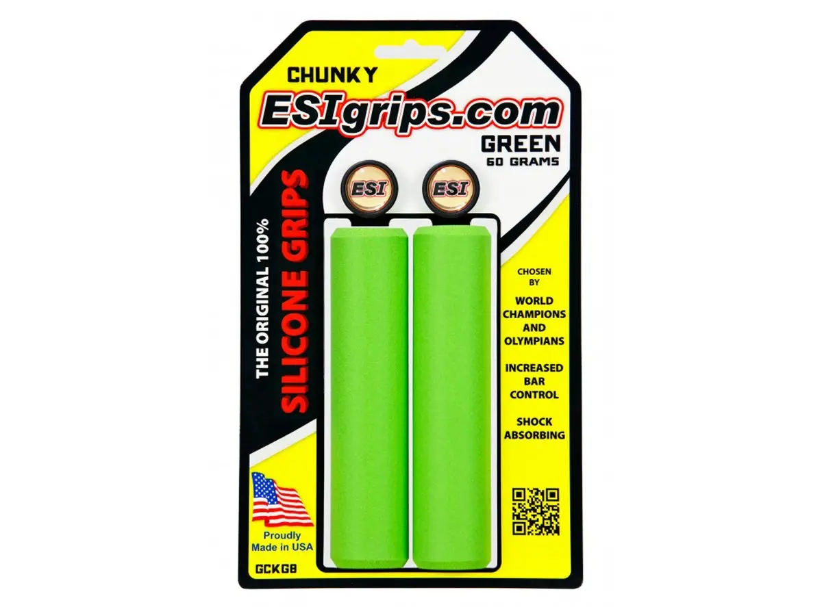 Esi Chunky Silicon Mtb Grips - Green 1