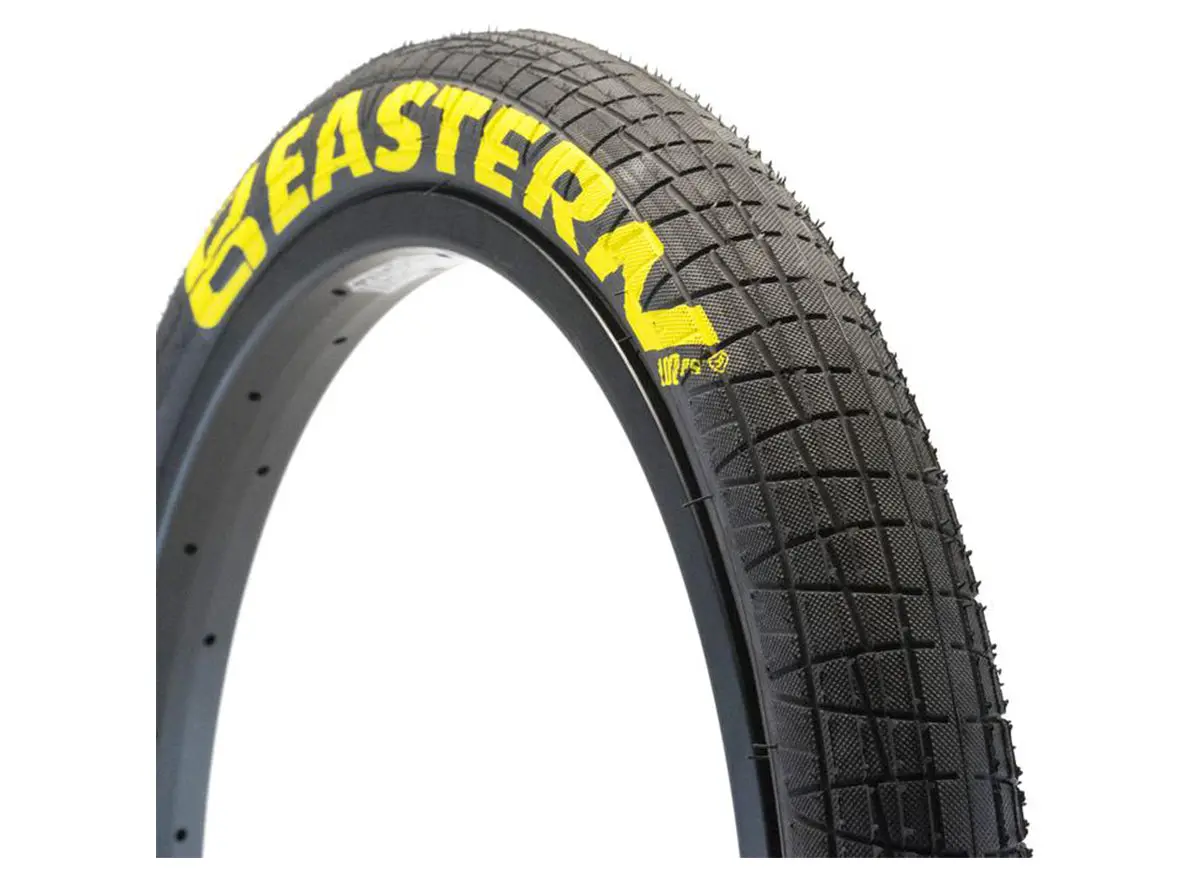 Eastern Throttle 20" Bmx Tire - Black-Yellow Logos 1