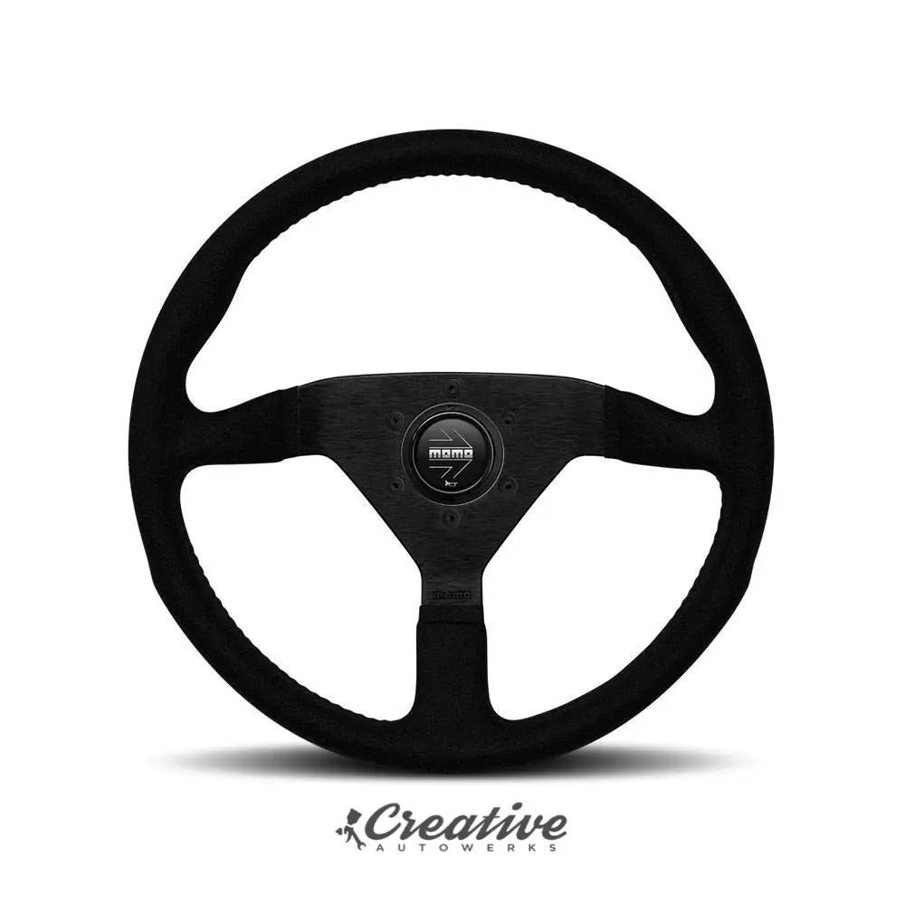 Momo Monte Carlo Alcantara Steering Wheel: 320Mm/350Mm (Black Suede / Black Stitch) 1