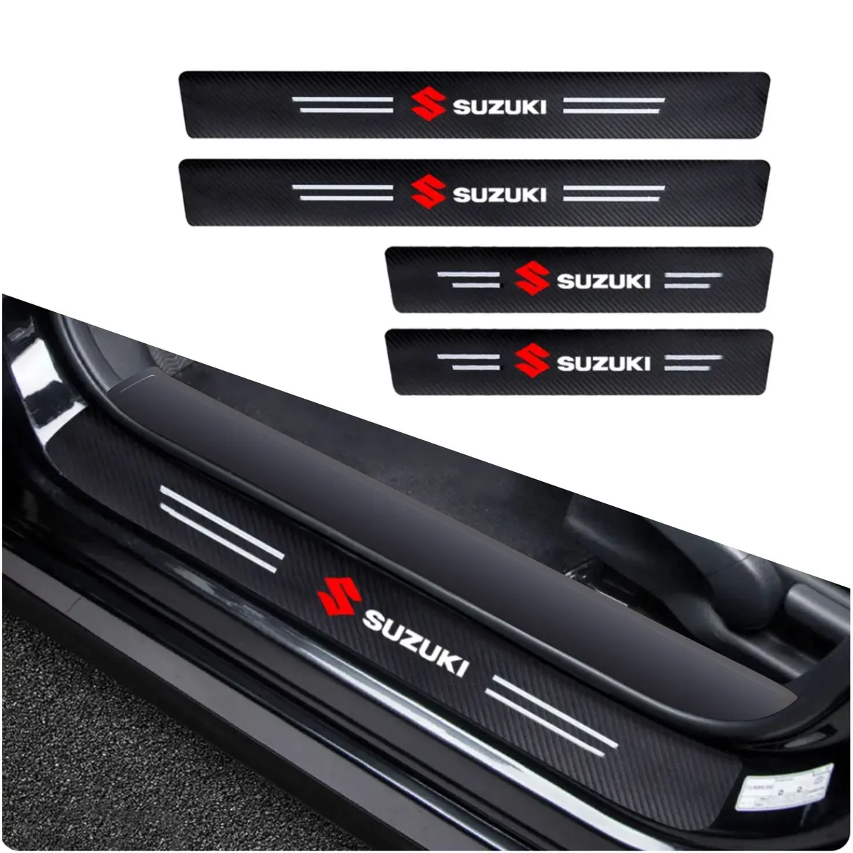 Premium Carbon Fiber Car Door Sill Protector With Logo 14