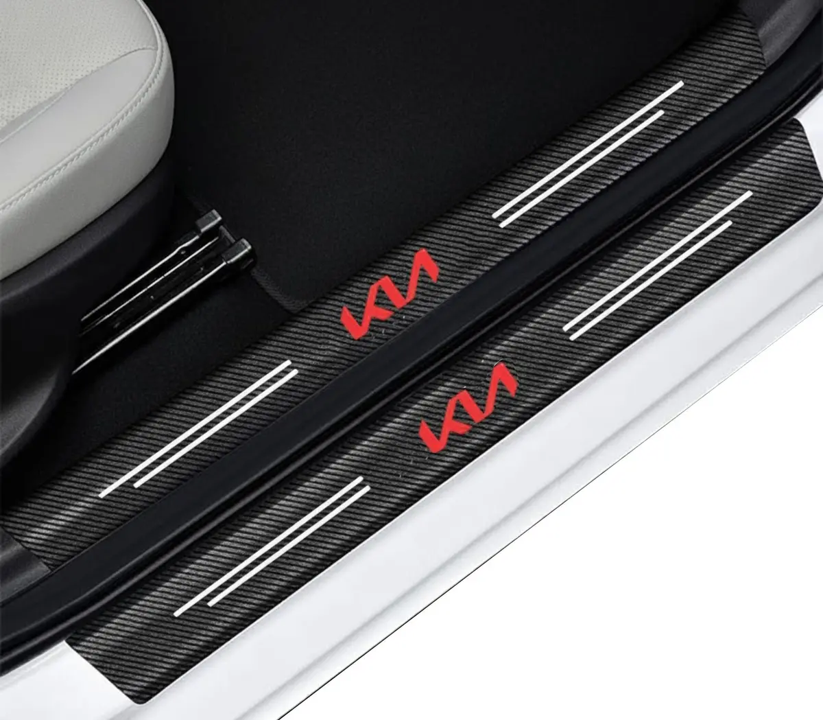 Premium Carbon Fiber Car Door Sill Protector With Logo 12