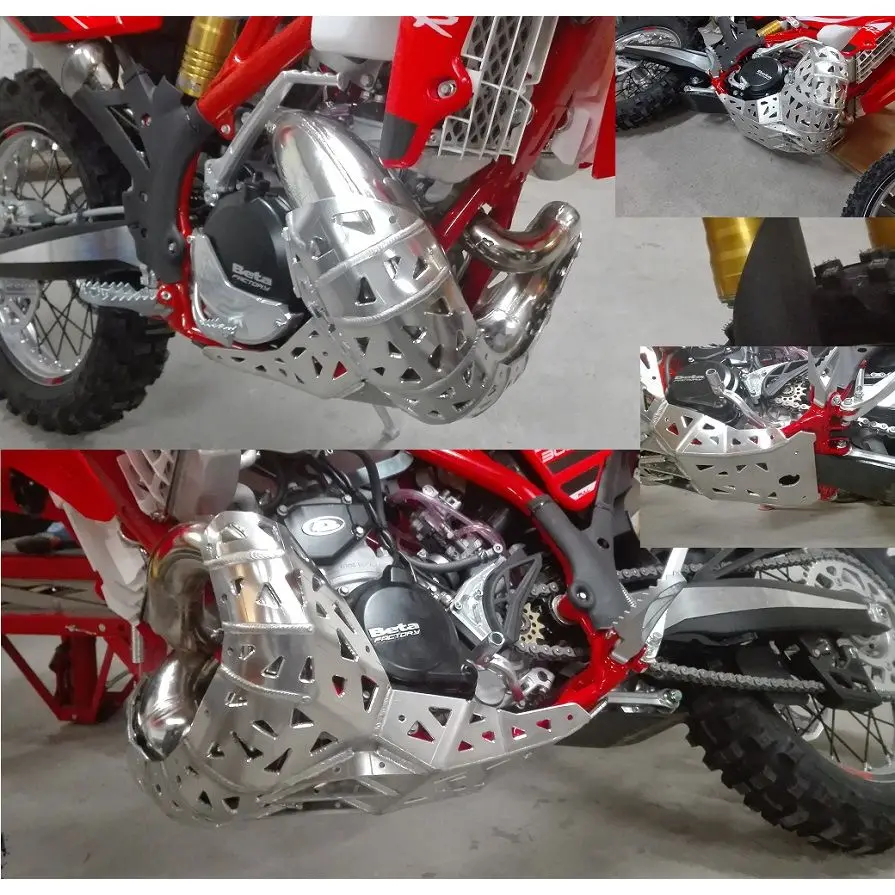 P-Tech Beta 300Rr|250Rr (13-18) Aluminum Skid Plate With Pipe Guard 1