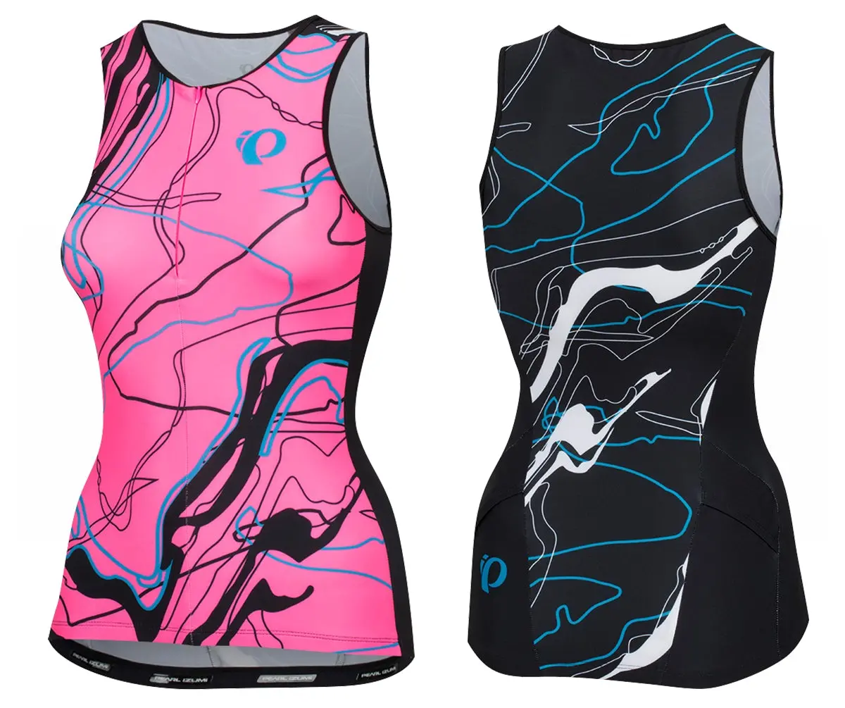 Pearl Izumi Elite Pursuit Graphic Tri Singlet - Womens - Screaming Pink Composite 1
