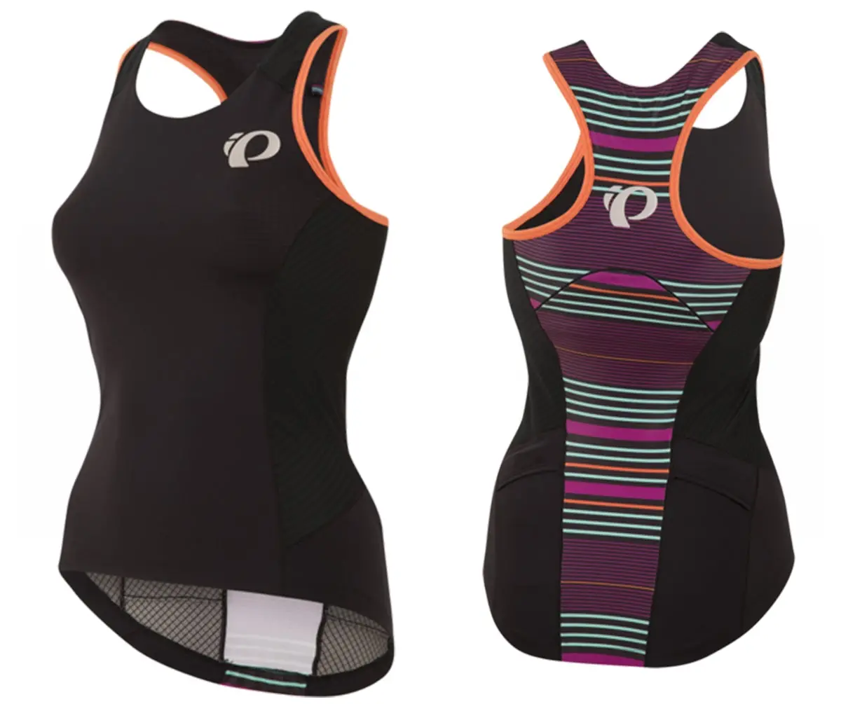 Pearl Izumi Elite Pursuit Tri Tank - Womens - Black-Purple Wine Stripe 1