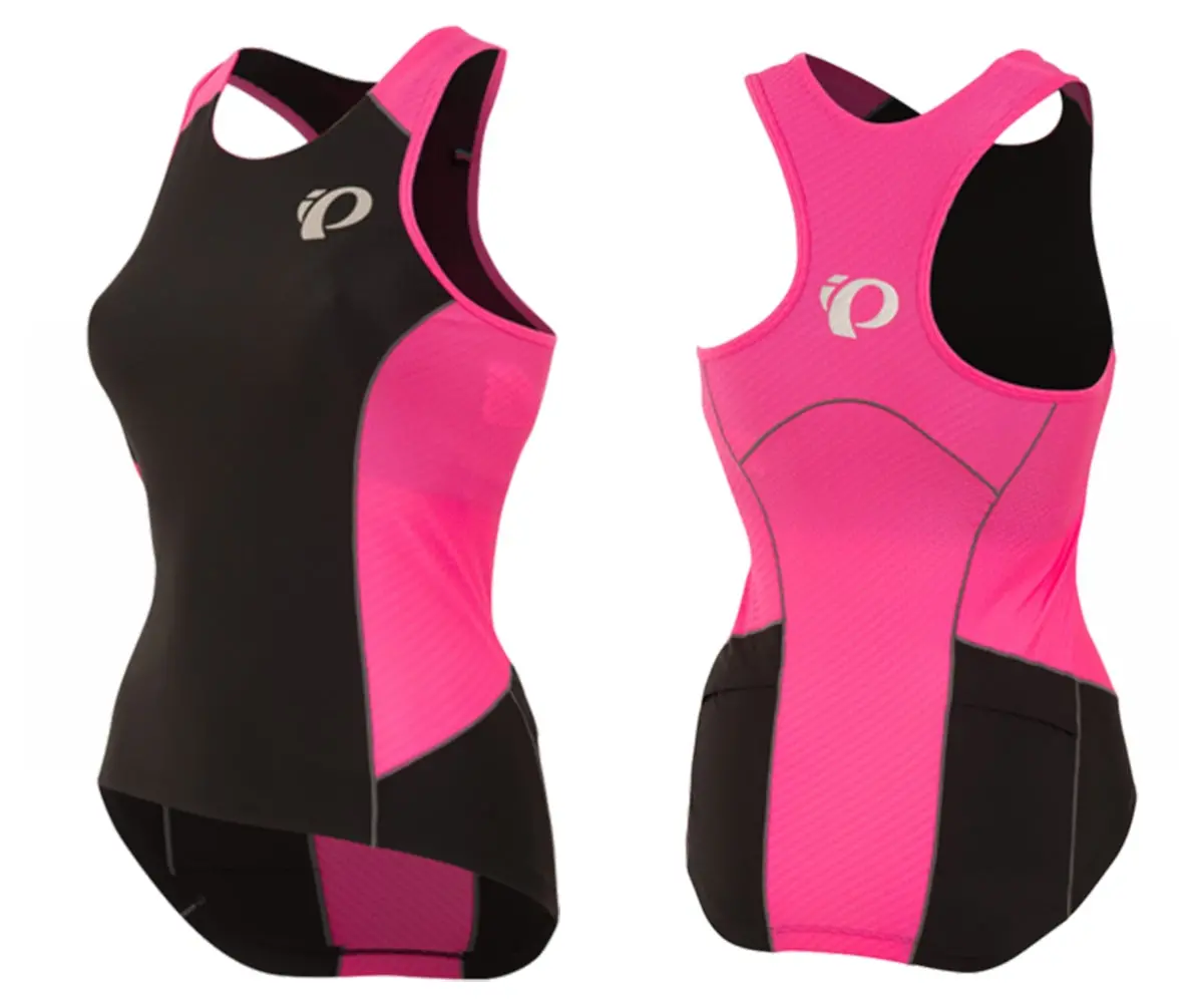 Pearl Izumi Elite Pursuit Tri Tank - Womens - Black-Screaming Pink 1
