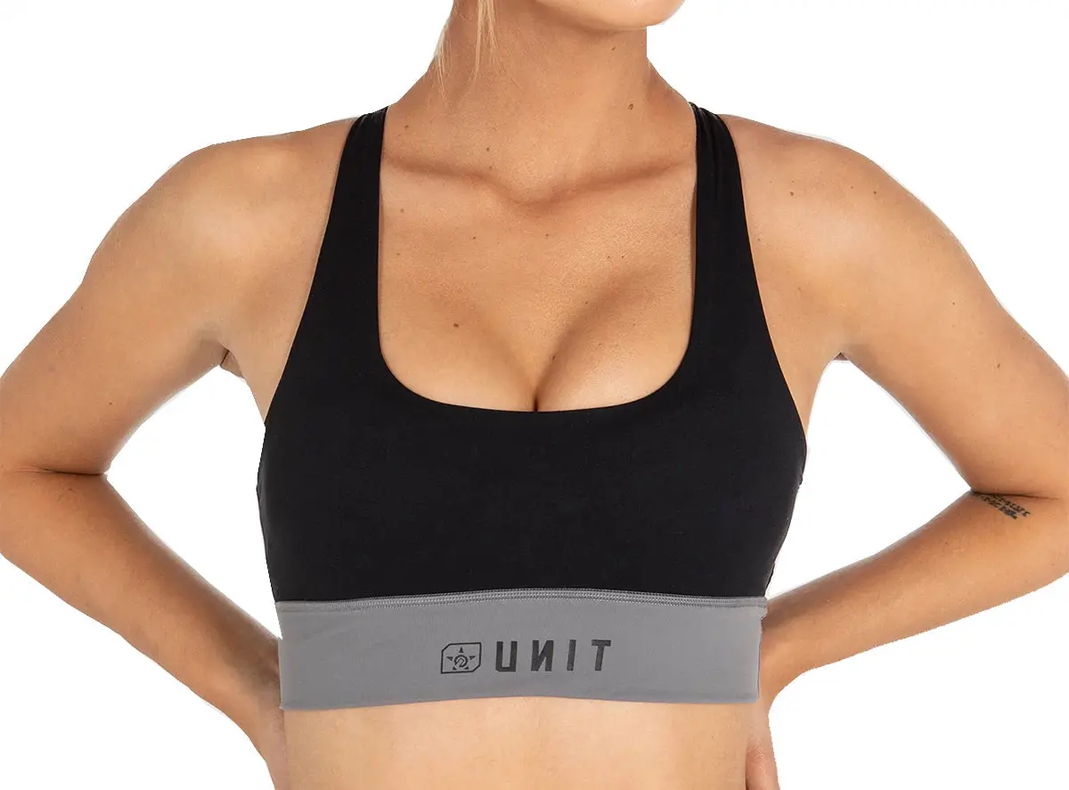 Unit Energy Strap Sports Bra - Black-Gray 1