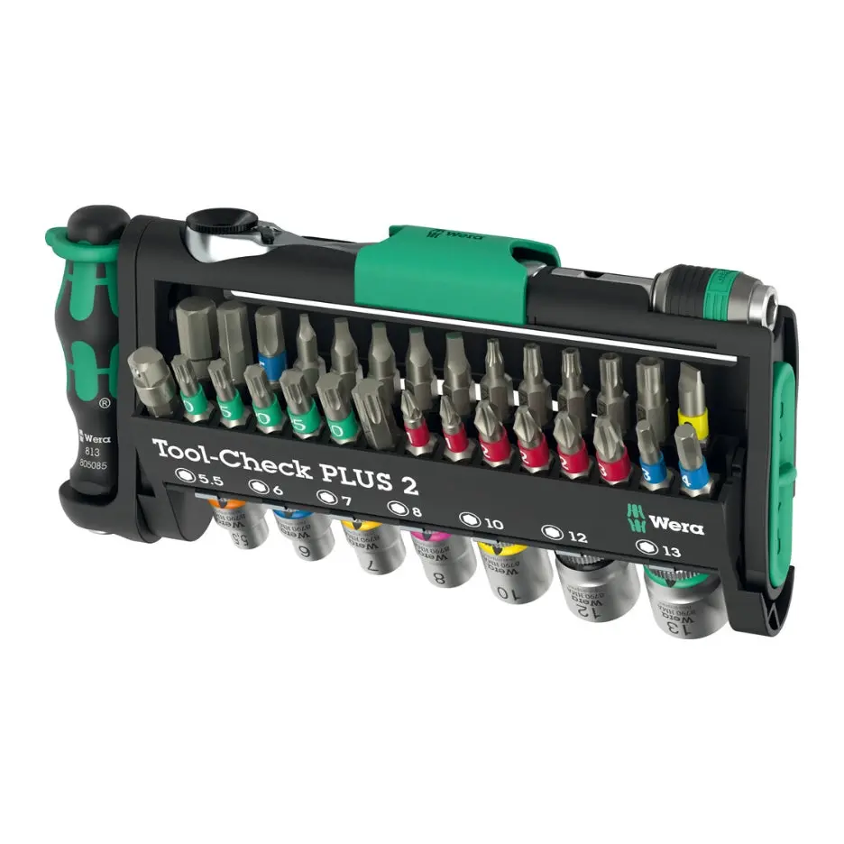 Wera Tools 39-Piece Tool-Check Plus 2 With Square-Plus Bits 05049056001 1