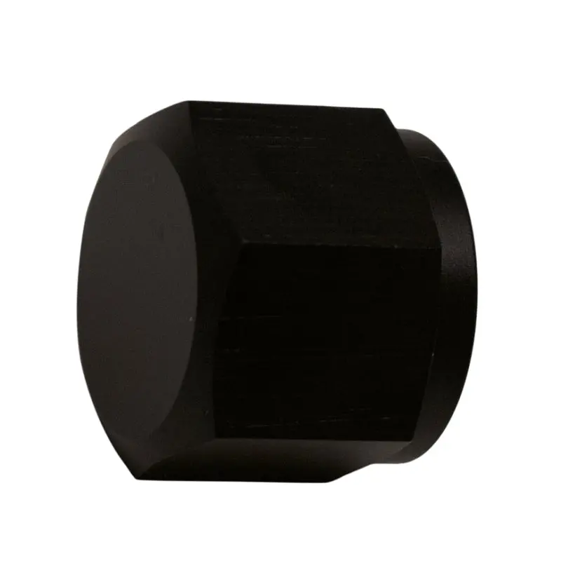 Deatschwerks 8An Female Flare Cap – Anodized Matte Black Aluminum Fitting 1