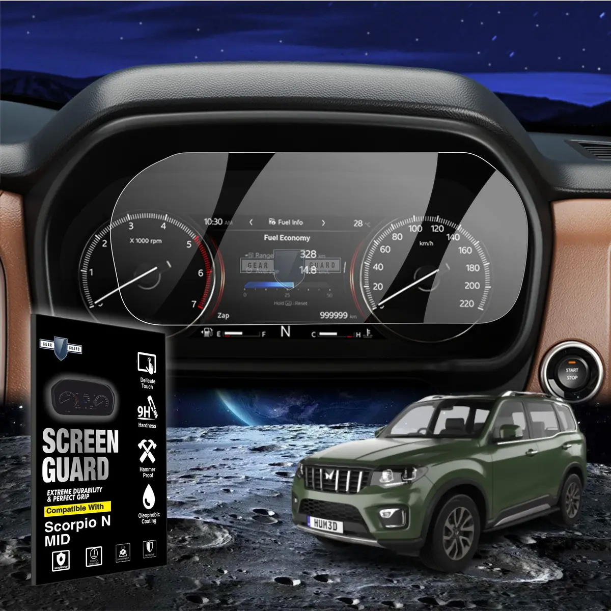 Mahindra Scorpio N Instrument Cluster Screen Guard [2022-2026] 1