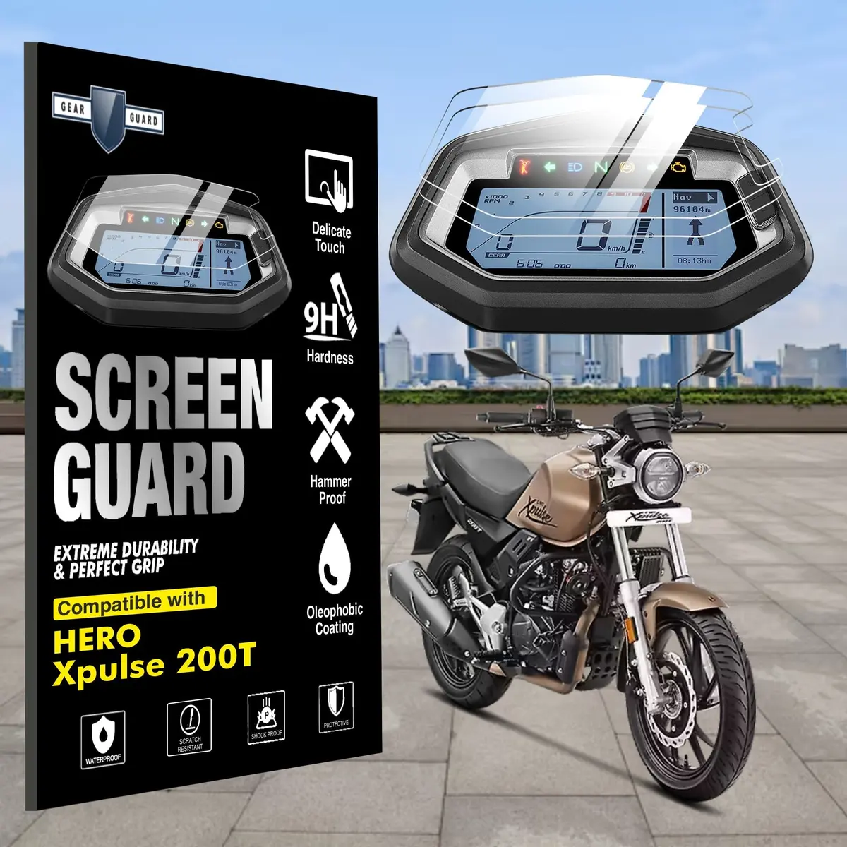 [2 Pack] Hero X Pulse 200T Tft Instrument Cluster Digital Speed Meter Screen Protector [2019-2024] 1