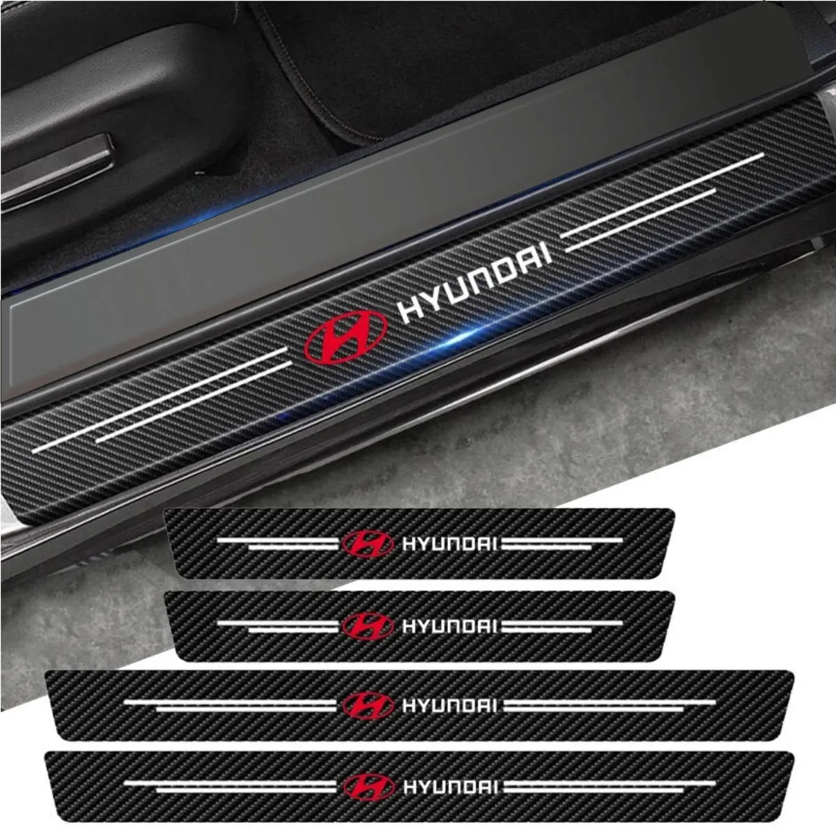 Premium Carbon Fiber Car Door Sill Protector With Logo 8