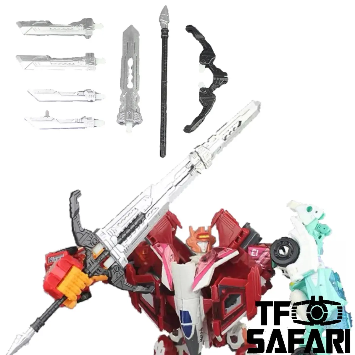 Matrix Workshop M-09B M09b Melee Weapon Set (Sword & Bow) For Female Autobots Combiner Orthia (Elita One, Moonracer, Lancer, Firestar, Greenlight ) Upgrade Kit 1