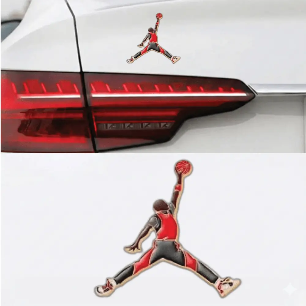 Jordan 3D Metal Sticker 8Cm X 8Cm 1