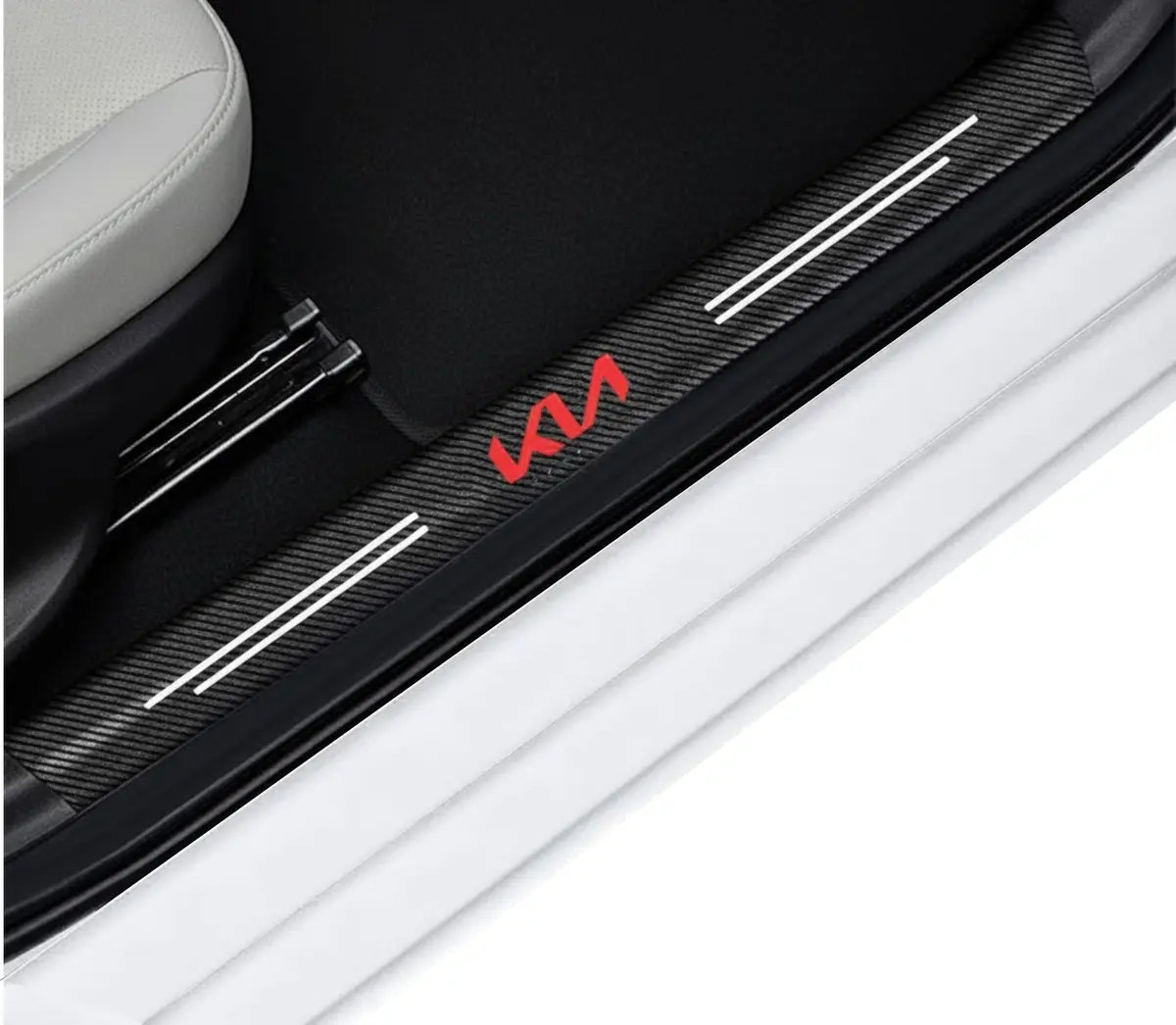 Premium Carbon Fiber Car Door Sill Protector With Logo 11