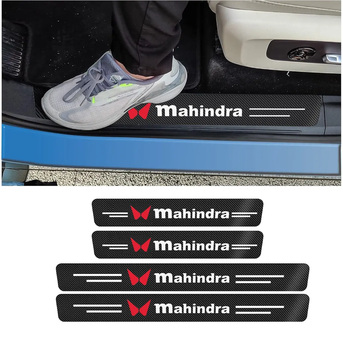 Premium Carbon Fiber Car Door Sill Protector With Logo 12