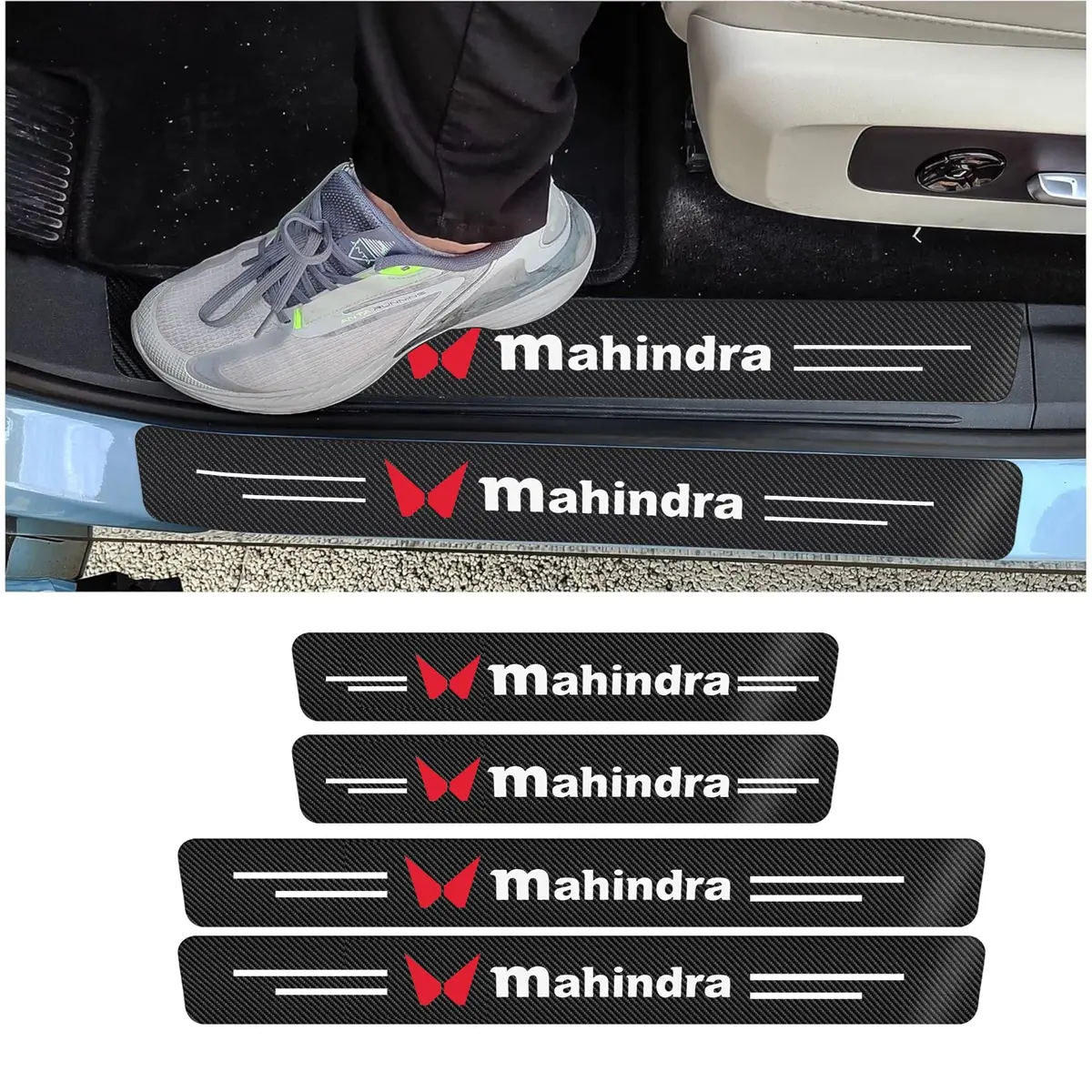 Premium Carbon Fiber Car Door Sill Protector With Logo 13