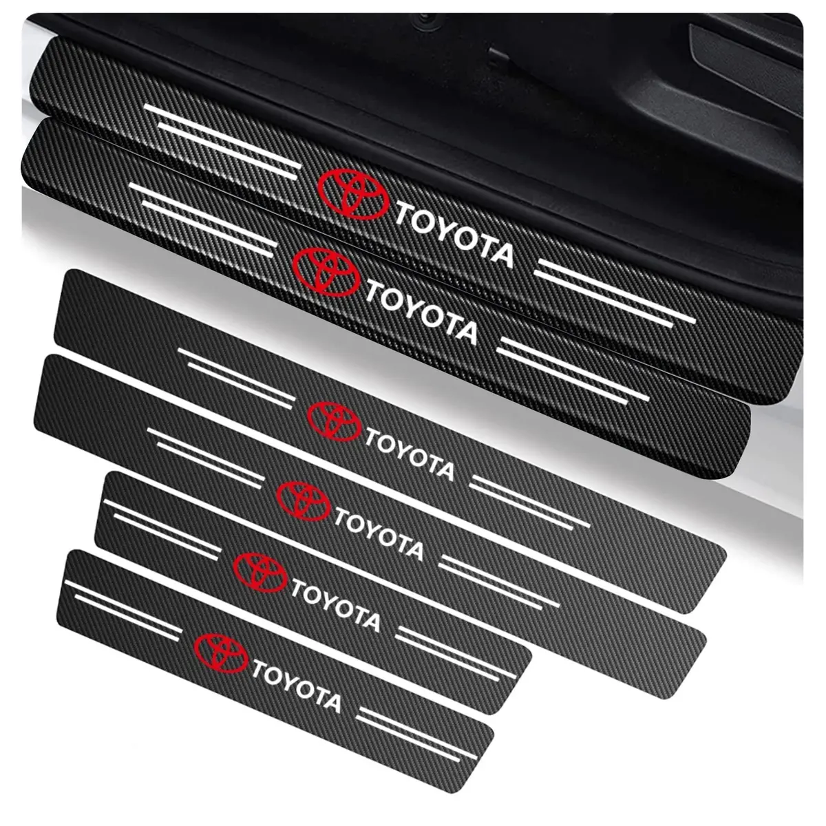 Premium Carbon Fiber Car Door Sill Protector With Logo 2